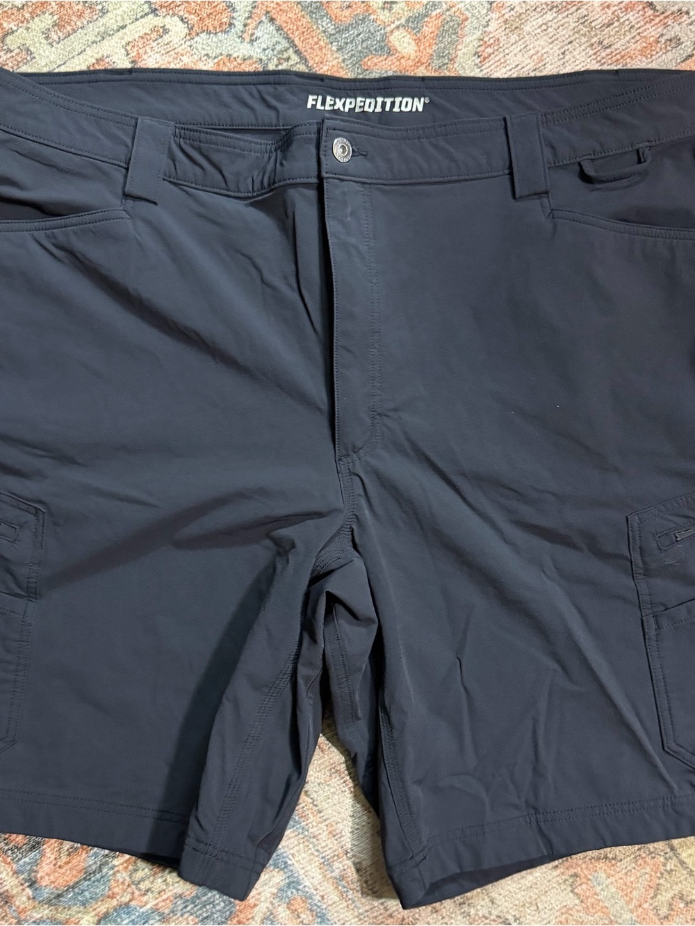 Duluth Mens Flexpedition cargo shorts . Men's Navy Performance Cargo Shorts.